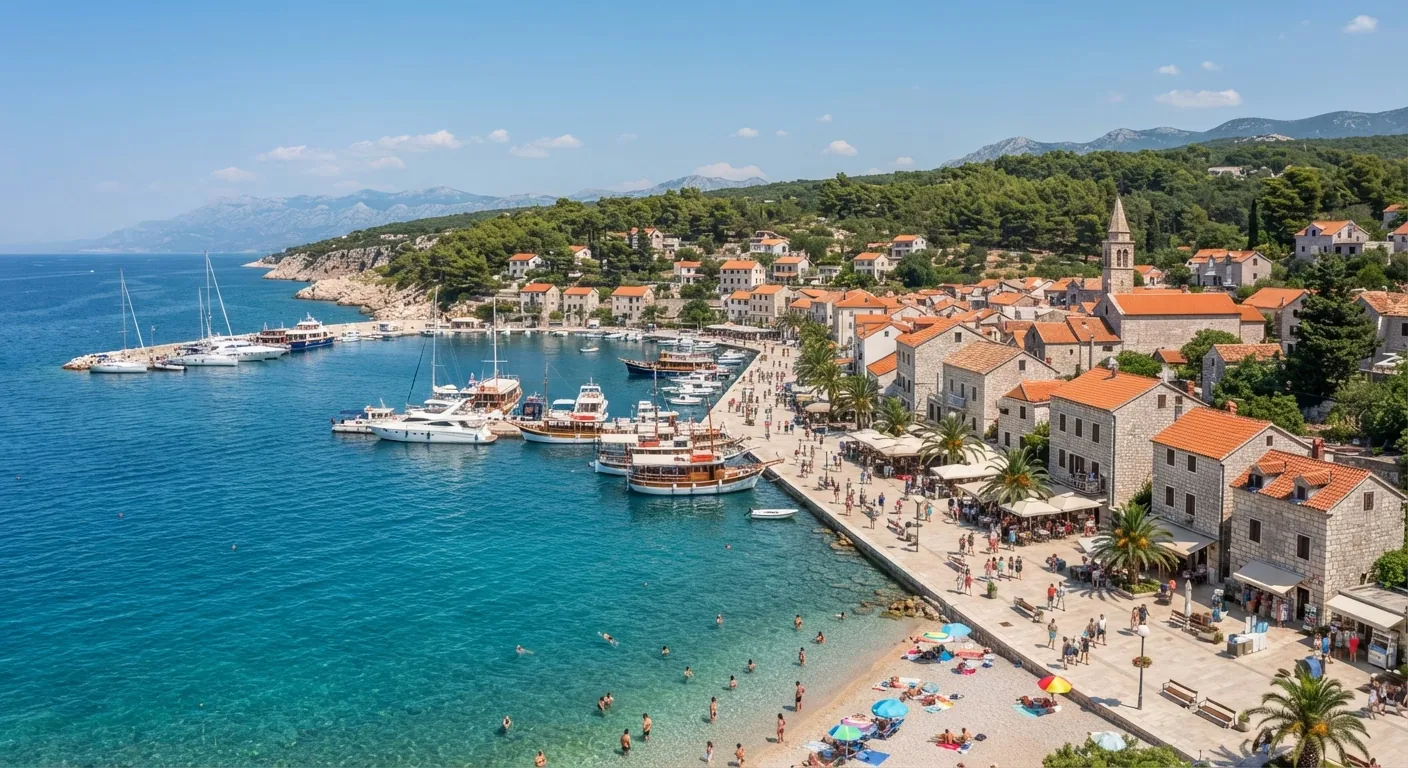 Kombi prevoz Novi Sad → Njivice — šetalište, plaža i luka u Njivicama · Apex Travels