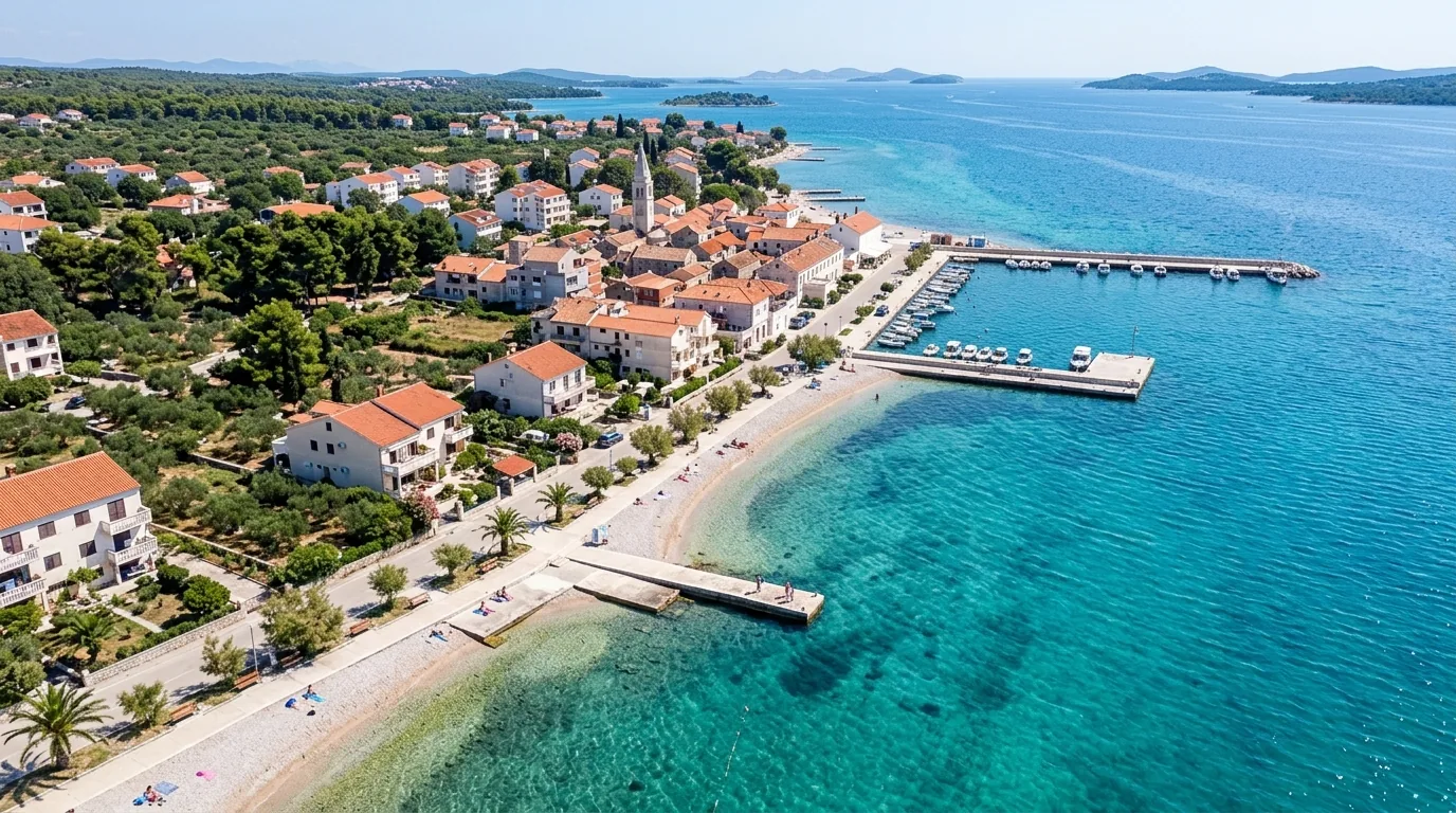 Kombi prevoz Beograd → Turanj — Šetnica do Svetog Filipa i Jakova, Babac i Galešnjak: plaža i mol u Turnju uz Pašmanski kanal