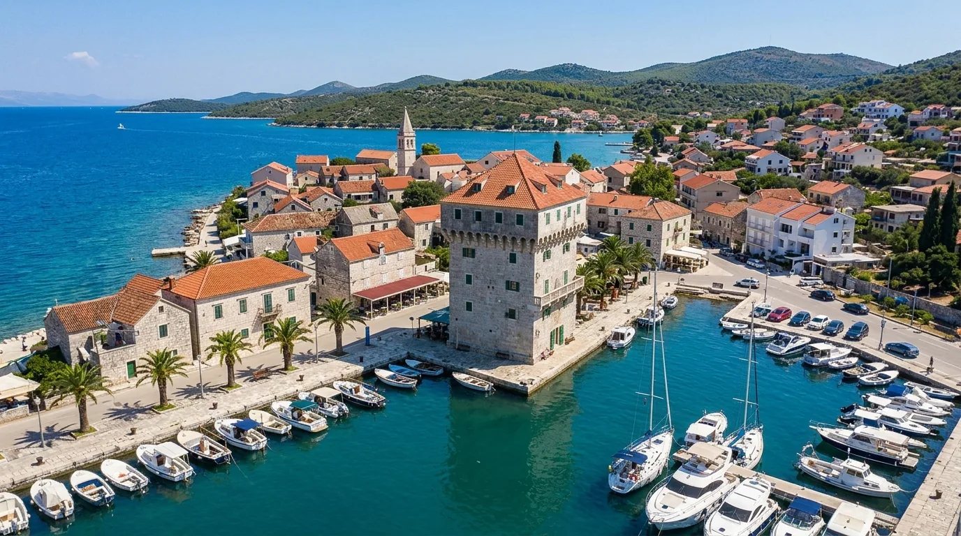 Kombi prevoz Šid → Marina — Marina kod Trogira: renesansna kula i lučica sa jahtama u Marini