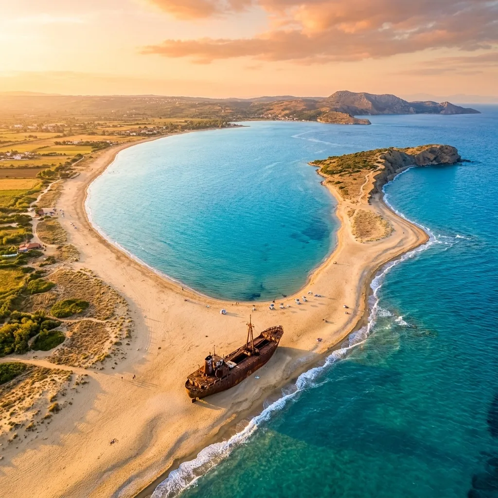 Duga peščana plaža Potamos u Epanomiju sa pogledom na Termaikos zaliv