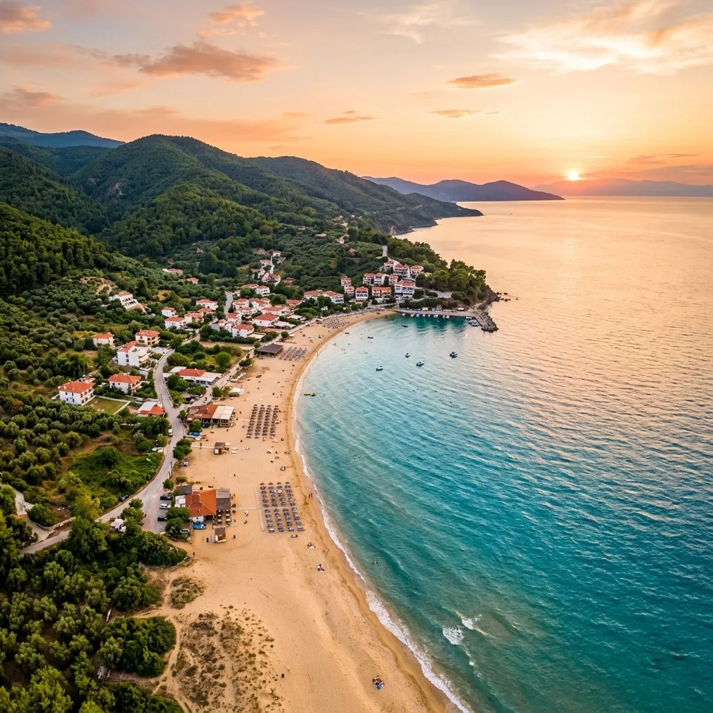 Bistro tirkizno more i peščana plaža u Nea Vrasni na Strimonikos zalivu
